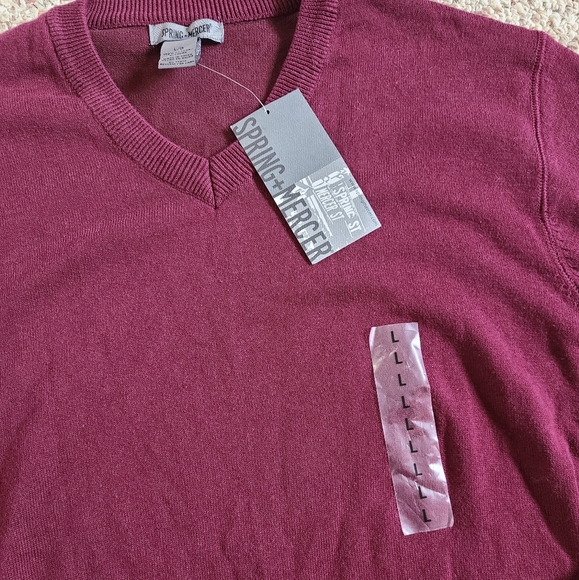 Spring + Mercer Men's Burgundy Cotton Sweater Size Lg - Picture 2 of 4